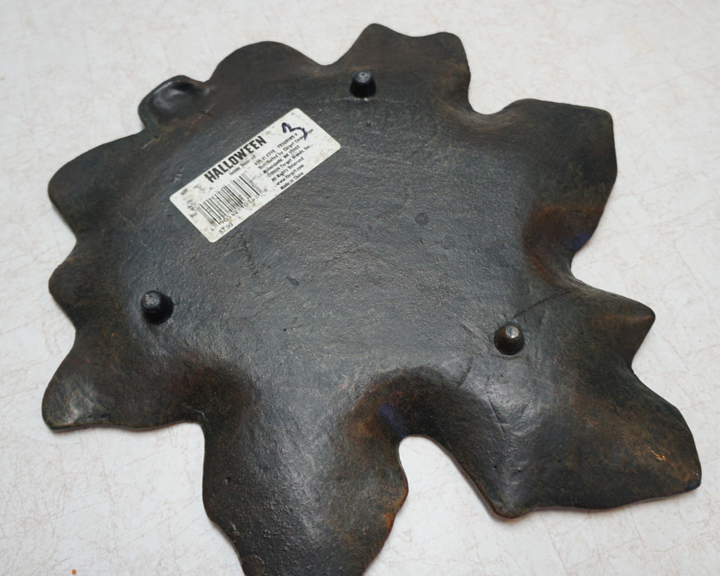 Target Halloween 2004 Novelty Cast Iron Leaf Dish Tray Candle Holder