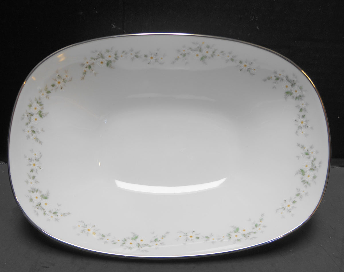 Noritake Annabelle Oval Bowl Hand Painted Daisies Flowers