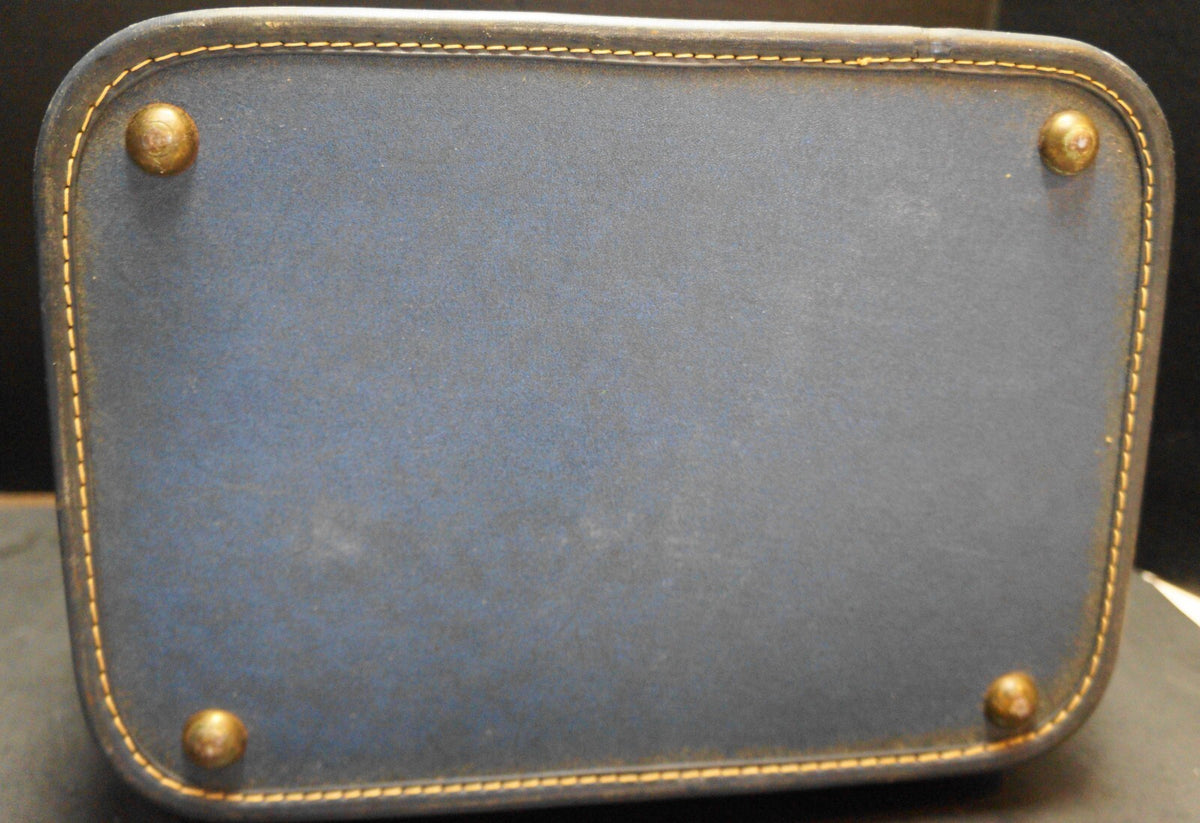 JC Higgins Fine Luggage Blue Hardside Train Case Brass Fittings
