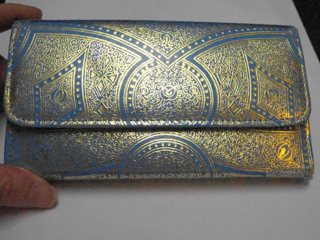 Vintage Art Deco Manicure Set Blue Handles Ground Leather Case Austria