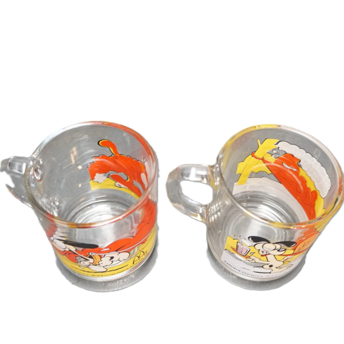 Garfield Odie McDonald's Glass Mugs Pair 1978