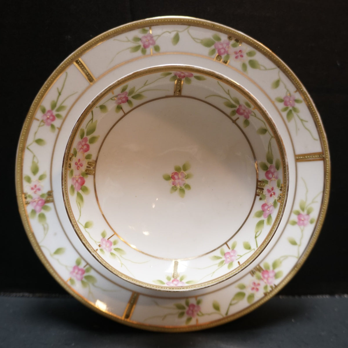 Nippon Rising Sun Two Tier Pedestal Bowl Plate Cracker Tea Party Server