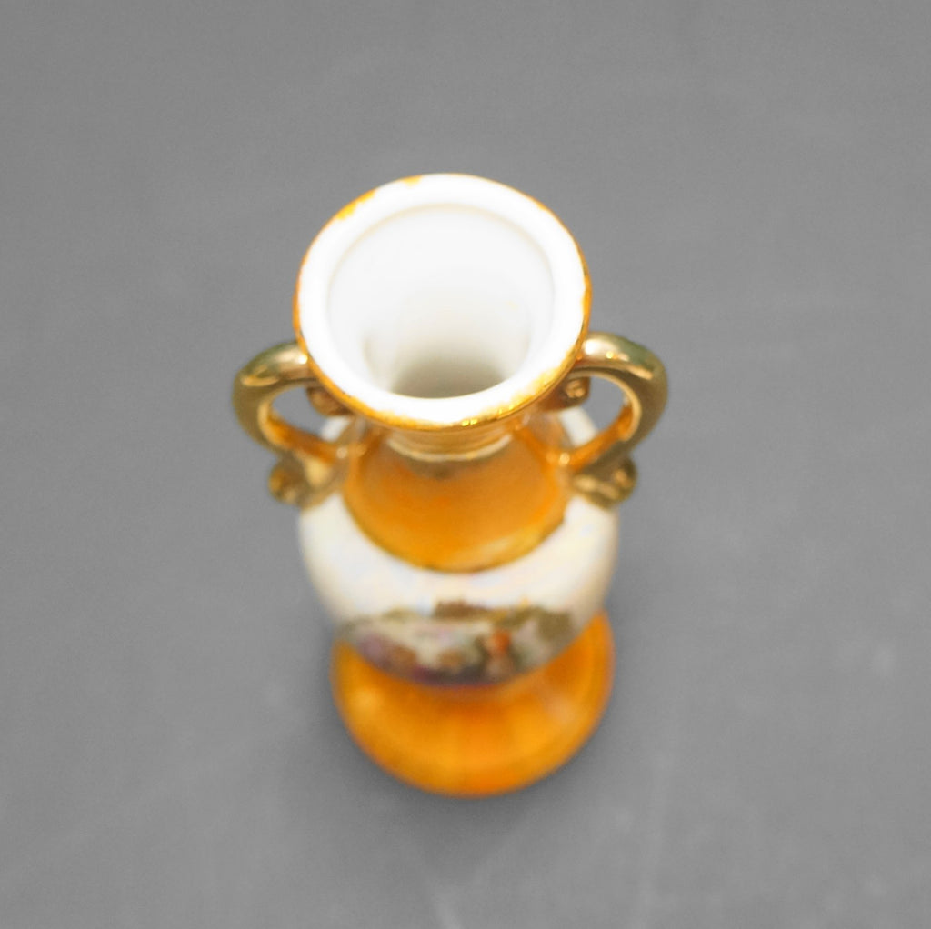 Orange Pearl Lustre Mini Urn Vase Portrait