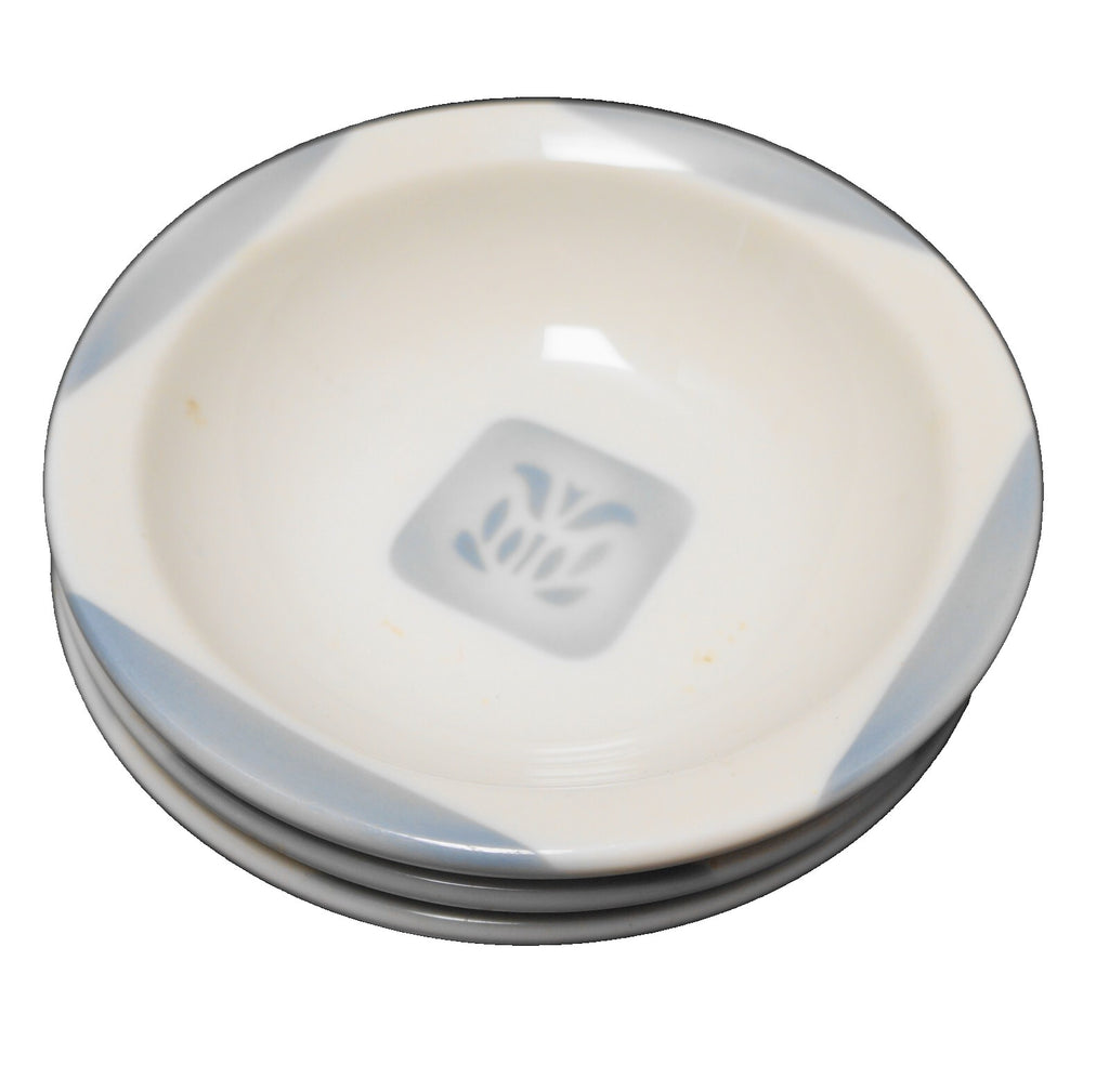 Syracuse Cadet Fruit Dessert Sauce Bowls Set of 3 Airbrushed Gray Blue Tulip