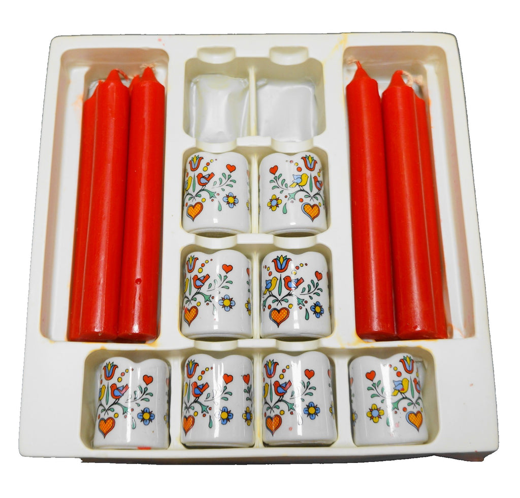Bavarian Village Light of the Party Porcelain Candle Holders Tapers Set