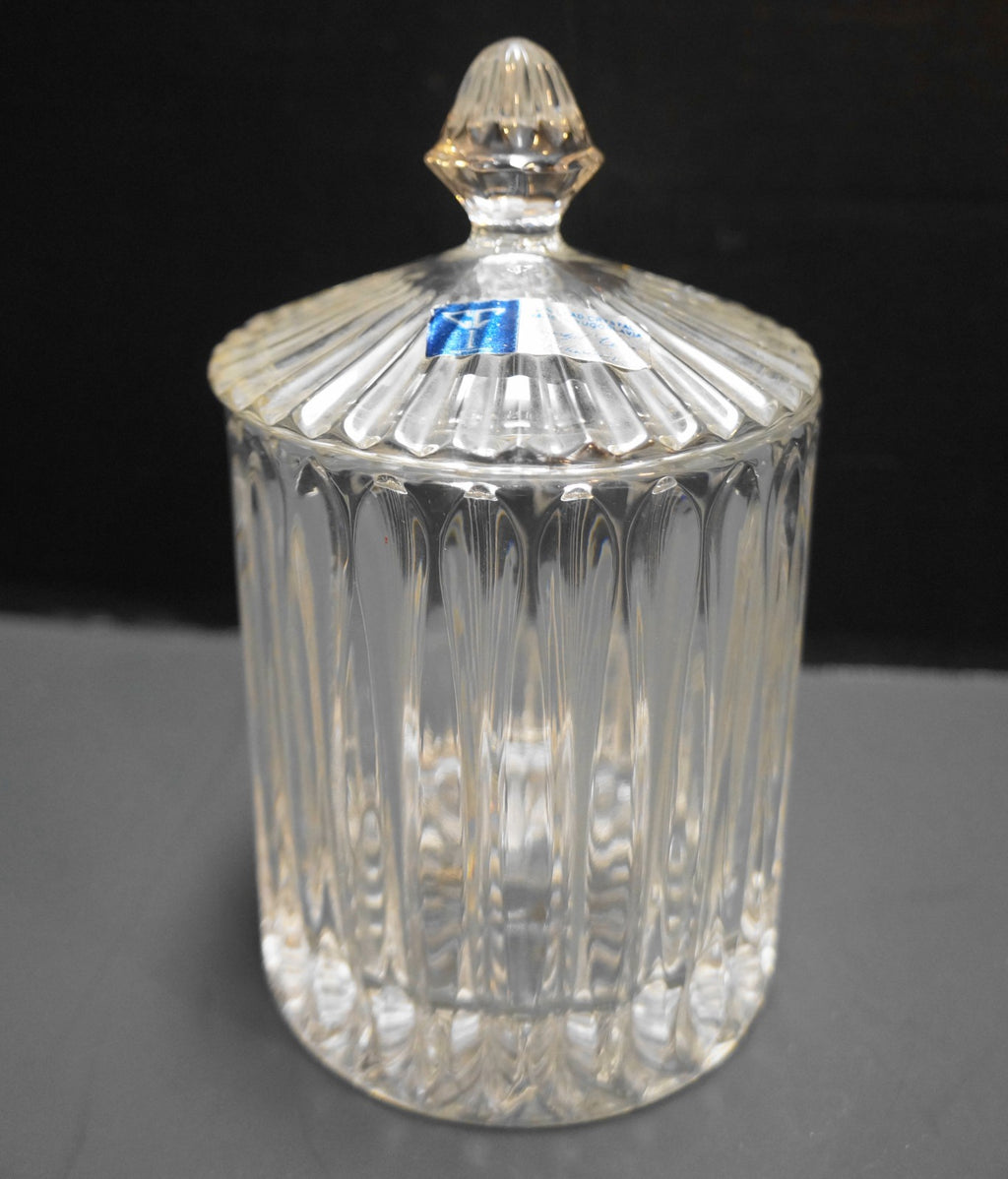 Crystal Clear Industries Vertical Cuts Biscuit Barrel Candy Jar Lead Crystal