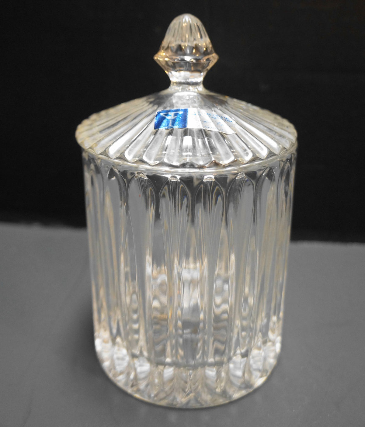 Crystal Clear Industries Vertical Cuts Biscuit Barrel Candy Jar Lead Crystal
