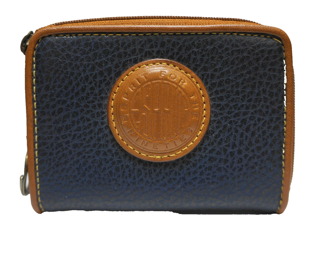 Navy Blue Esprit For The Nineties PVC Pebbled Wallet