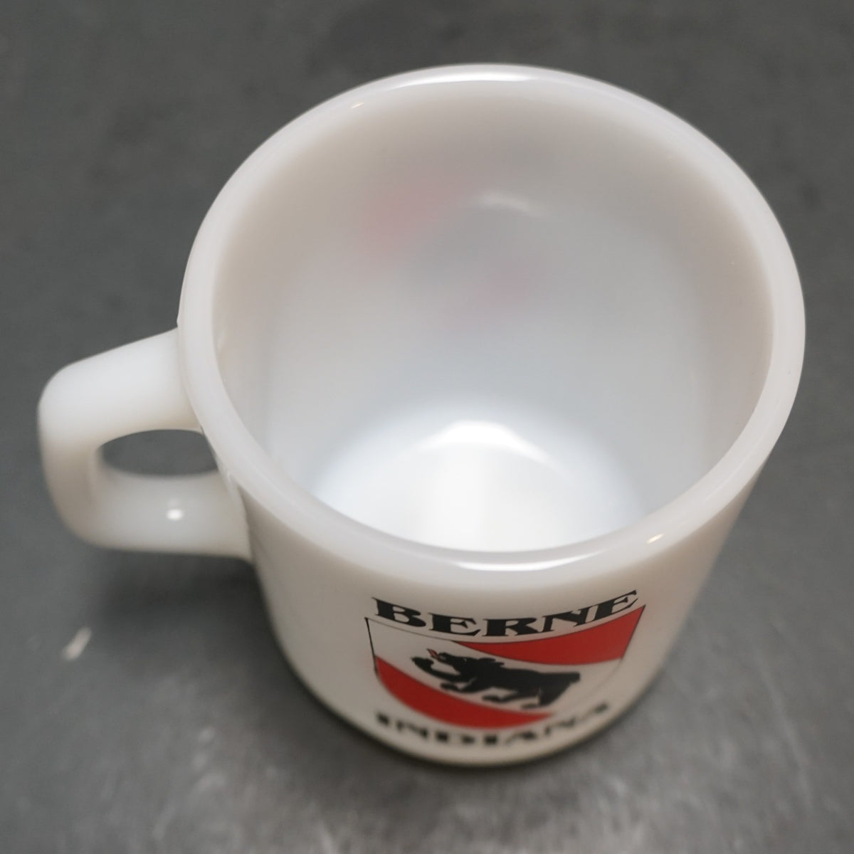 Berne Indiana Souvenir Milk Glass Mug Galaxy