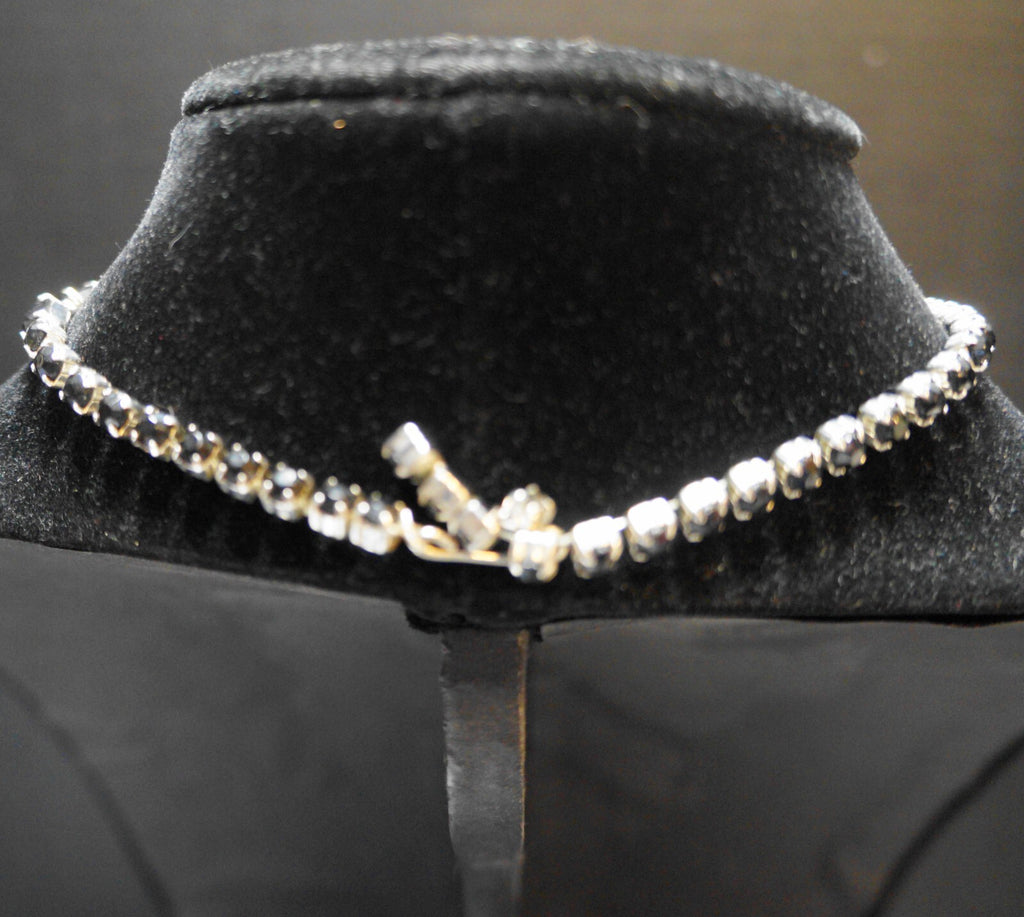 Black Clear Rhinestone Choker Necklace