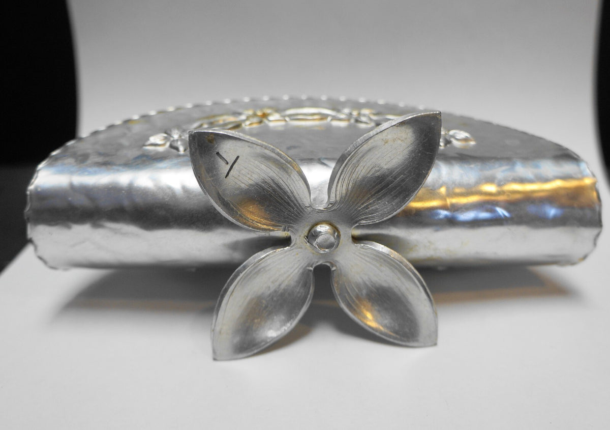 Rodney Kent Hammered Aluminum Daisy Chain Flowers Napkin Holder
