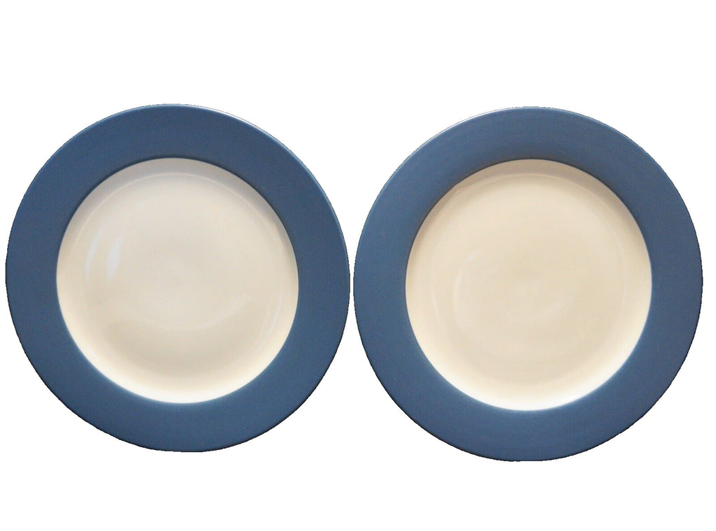 Noritake Colorwave Blue Rim Shape Dinner Plates Pair
