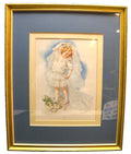Playing Bride Maud Humphrey Illustration Print Framed 17 x 21