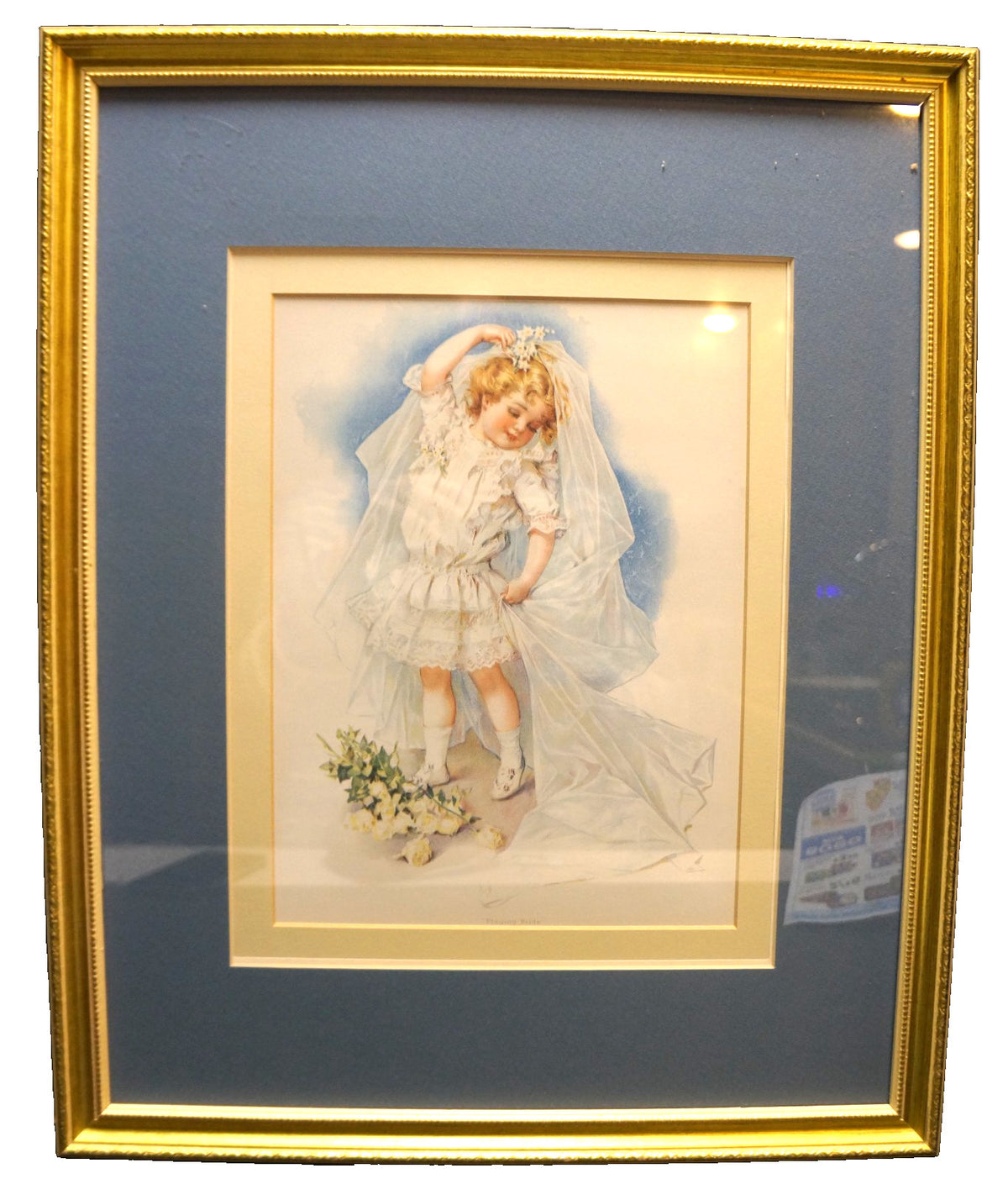 Playing Bride Maud Humphrey Illustration Print Framed 17 x 21
