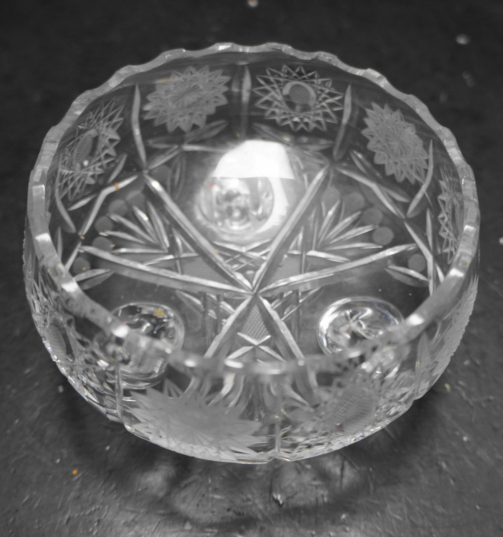 Bohemia Crystal Queen's Lace Small Bowl Three Toed
