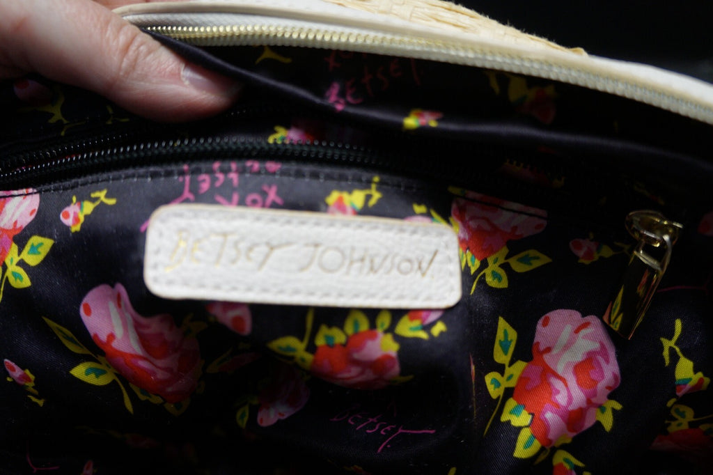 Betsey Johnson Big Bow Straw Floral Beach Summer Purse Satchel