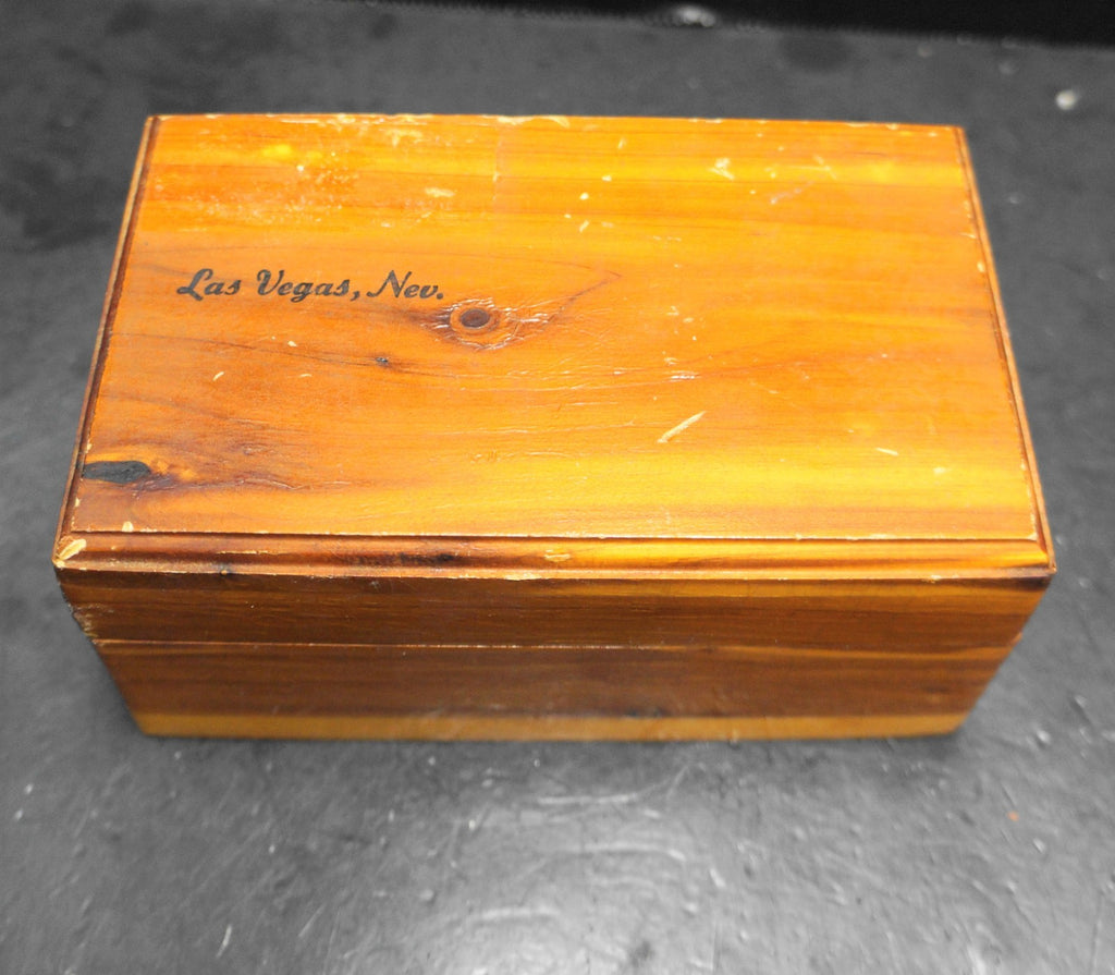Las Vegas, Nevada Souvenir Small Cedar Trinket Box Wood