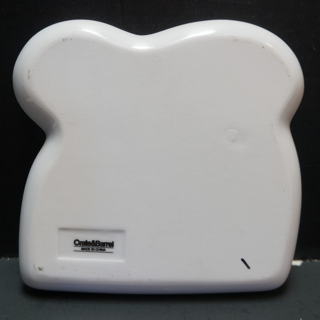 Crate and Barrel White Toast Plate Novelty Discontinued