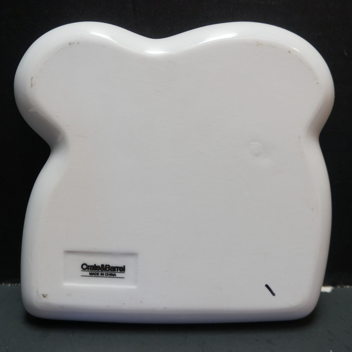 Crate and Barrel White Toast Plate Novelty Discontinued