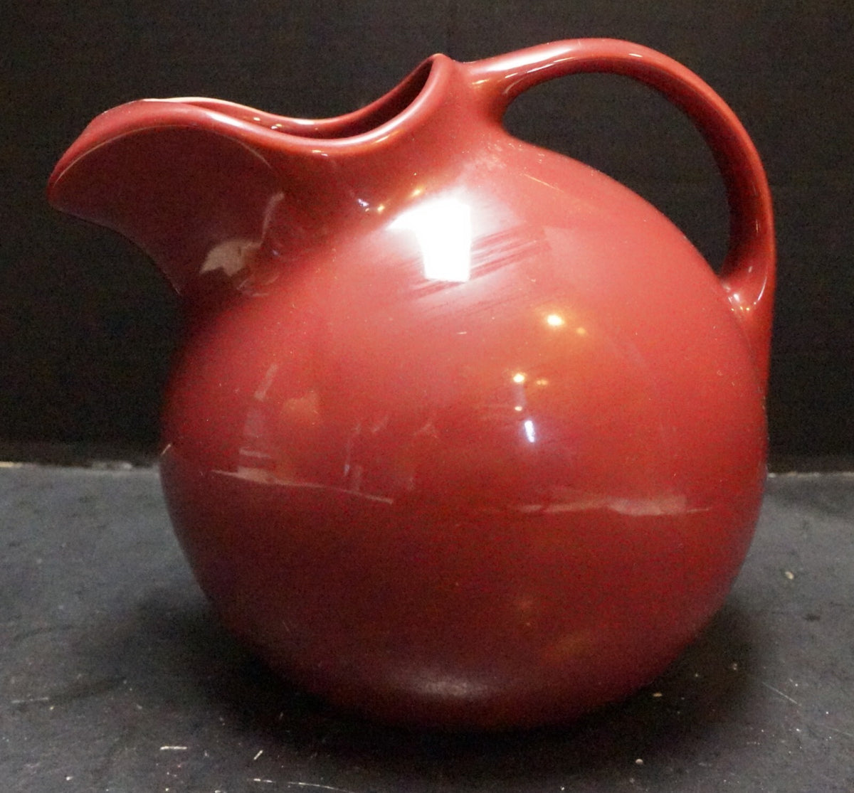 Hall 633 64 Oz Burgundy Glazed Tilt Ball Jug Pitcher