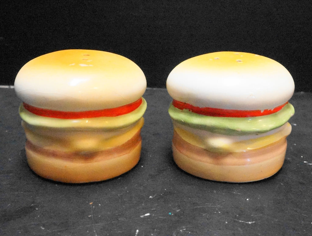 Cheeseburger Hamburger Ceramic Salt Pepper Shakers