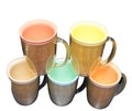 Raffia Ware Burlap Thermo Insulated Mugs Set of 5 Pink Yellow Green Peach Beige