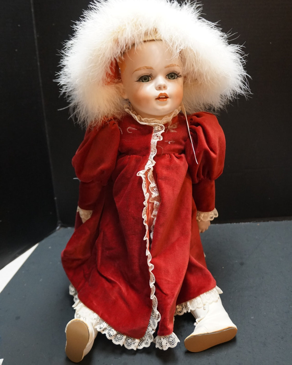 Reproduction Simon & Halbig Head All Bisque Doll 1980s Signed Ruth 22"
