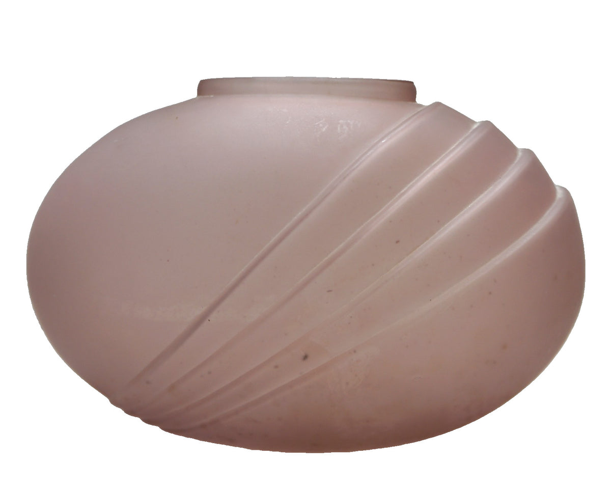Two's Company Mauve Pink Satin Frosted Glass Art Deco Revival Vase