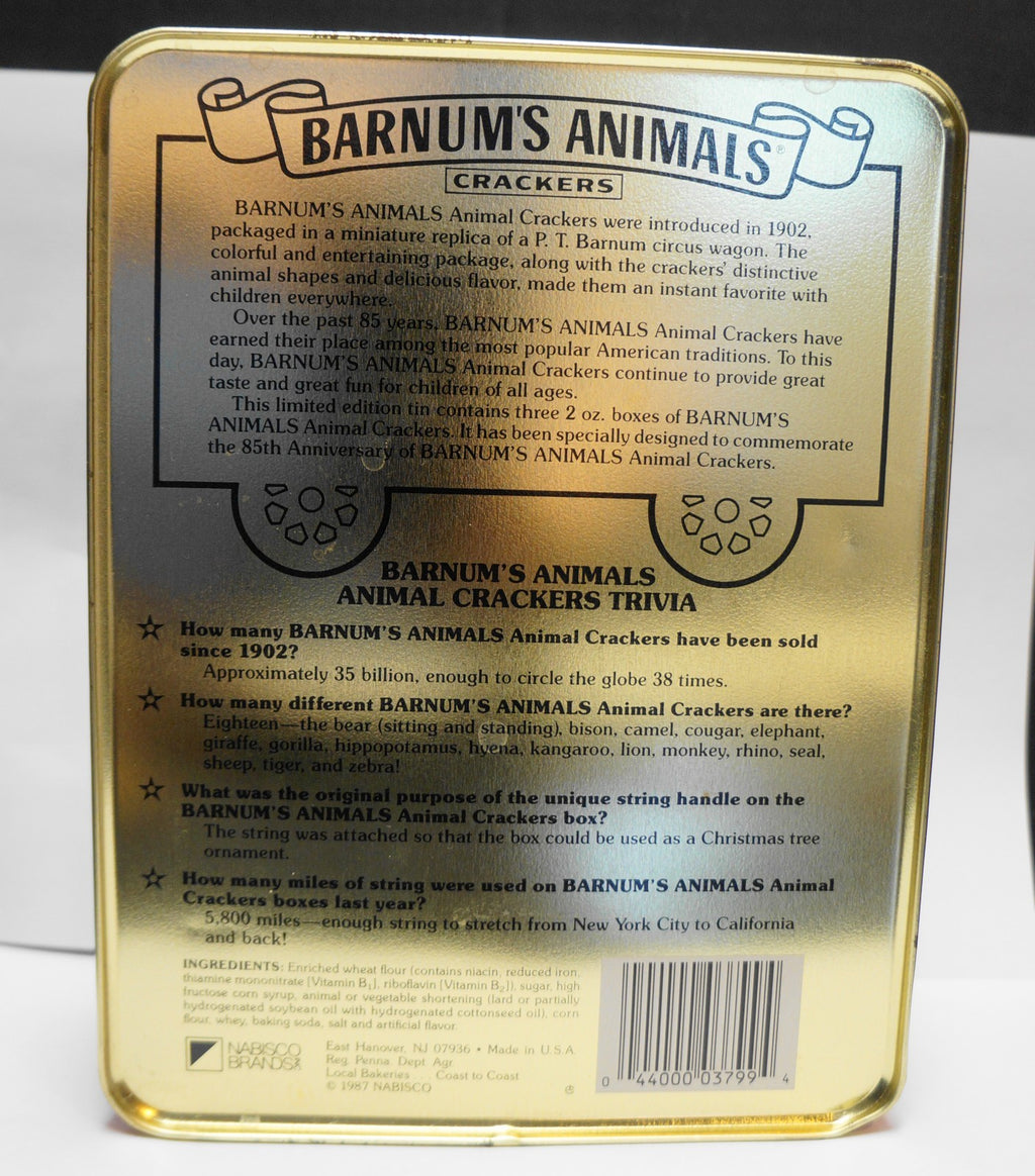 Barnum's Animals 85th Anniversary Nabisco National Biscuit Company Tin 1987
