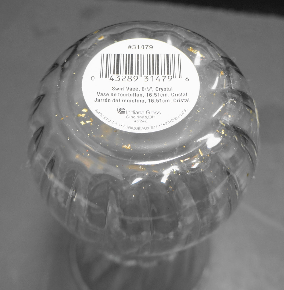 Indiana Glass Illusions Clear Spiral Optic Small Vases Pair