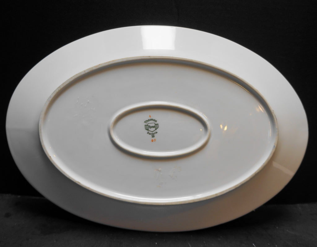 Thomas Germany 3816 Oval Platter 15" Floral Band Cream Rim Scrolls