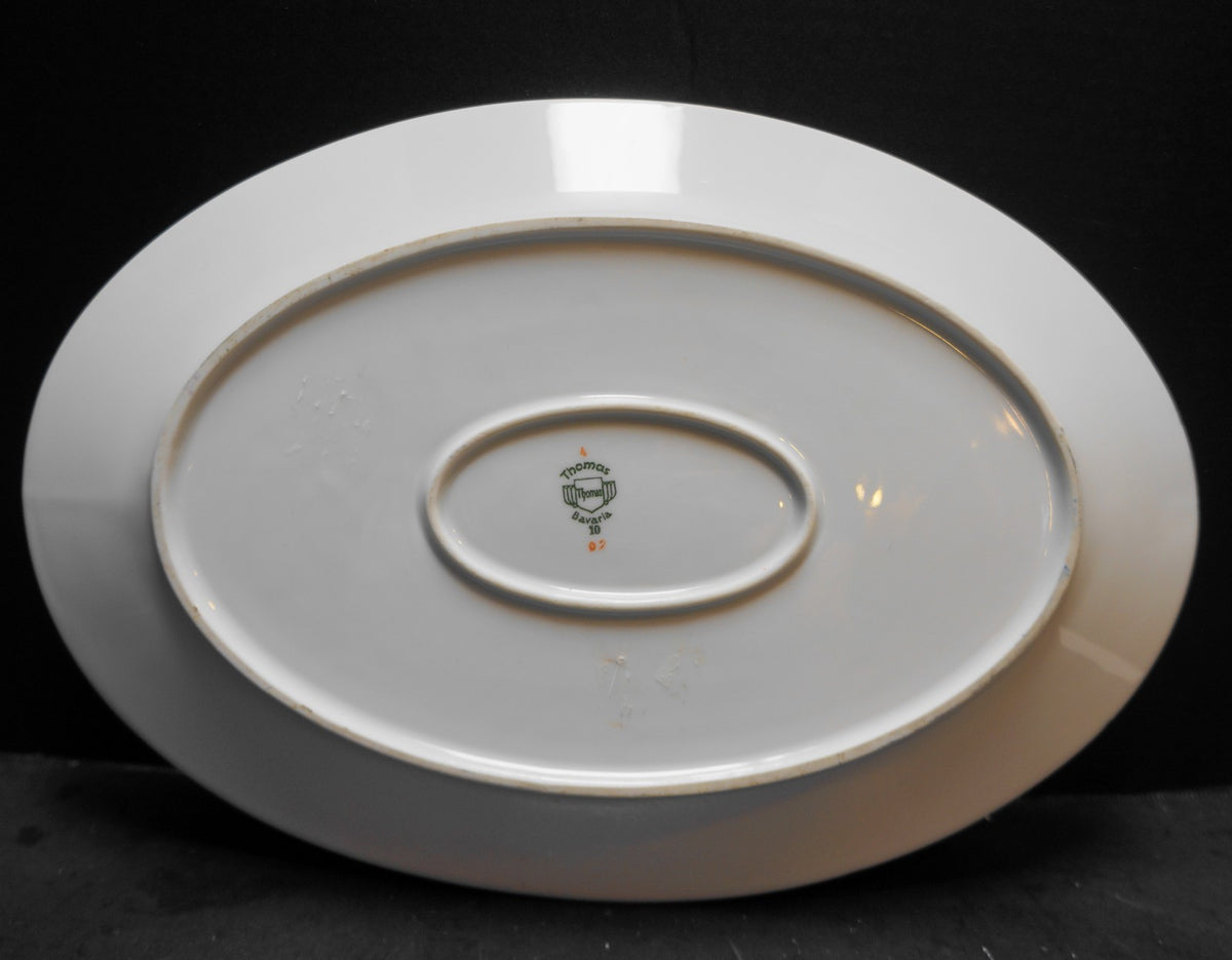Thomas Germany 3816 Oval Platter 15" Floral Band Cream Rim Scrolls