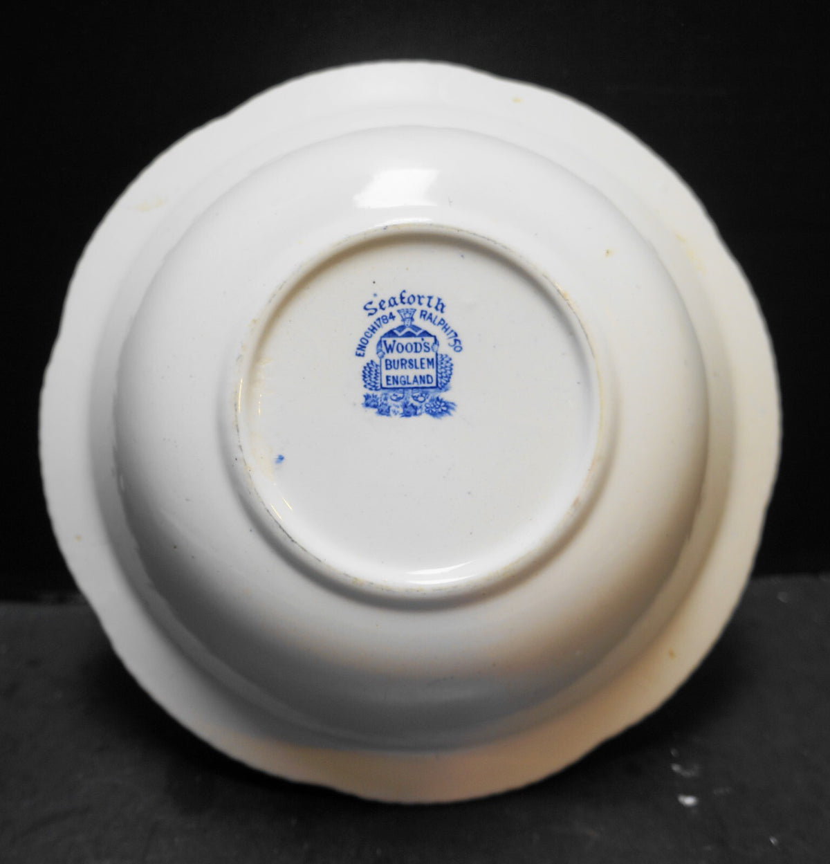 Wood & Sons Seaforth Blue Open Round Serving Bowl 8 1/2"