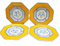 Fitz and Floyd Ricamo Trattoria Salad Dessert Plates Set of 4 Yellow Blue