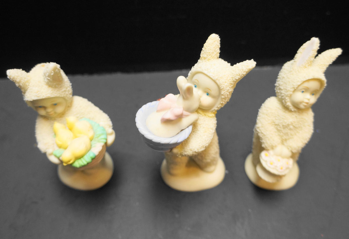 Dept 56 Snowbunnies Basket of Cheer Basket of Joy Figurines