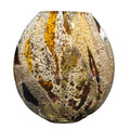 CB2 Alborz Brown Cream Variegated Art Glass Vase Made in India Crate & Barrel