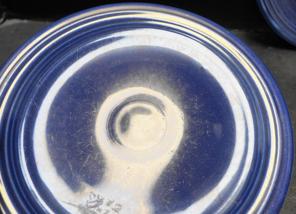Homer Laughlin Fiesta Fiestaware Cobalt Blue Salad Plates Pair