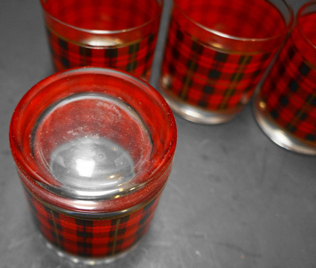 Scottish Plaid Whiskey Rocks Tumblers Set of 4 New in Box Crowning Touch