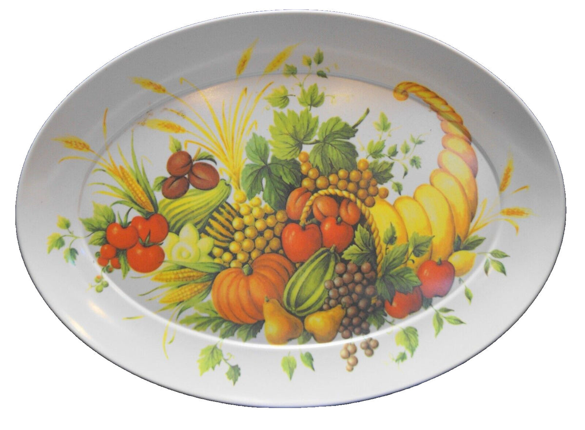 Brookpark Fall Platter Melamine Melmac Fall Harvest Cornucopia 21X15 Thanksgiving