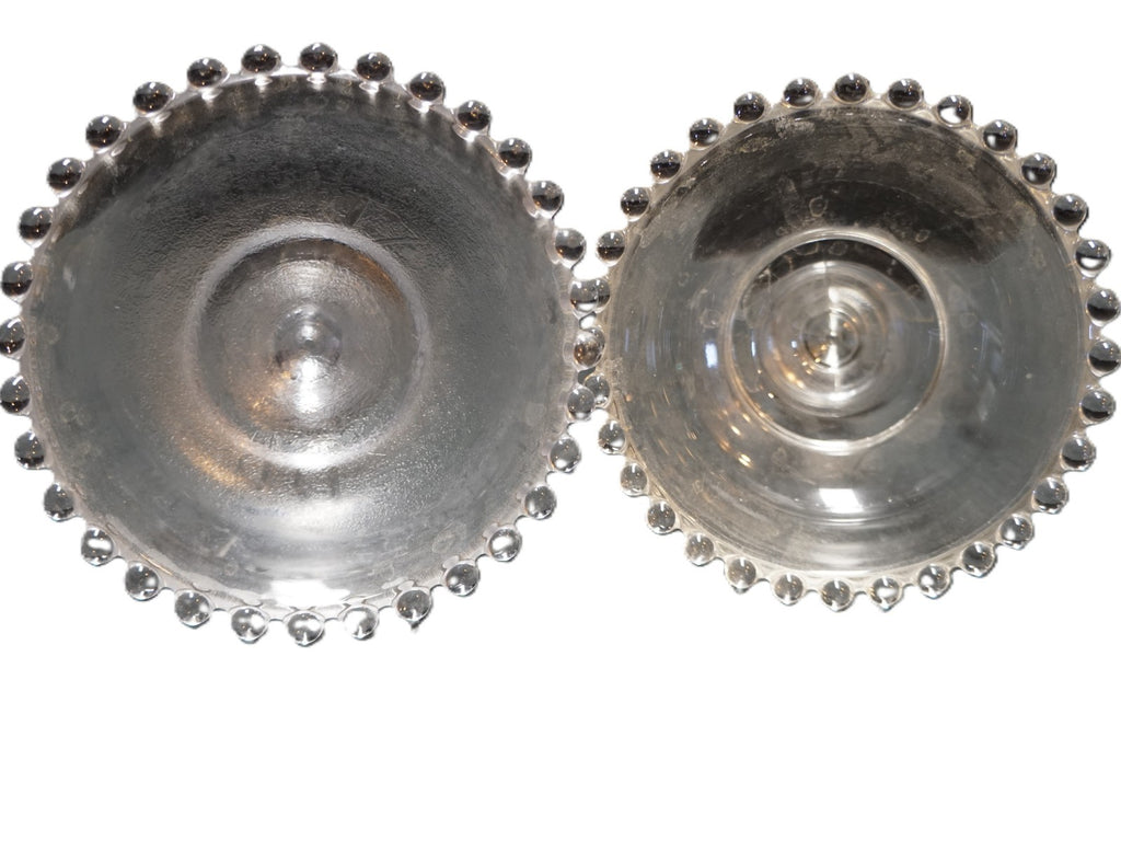 Imperial Candlewick Single Light Candle Holders Mismatched Pair