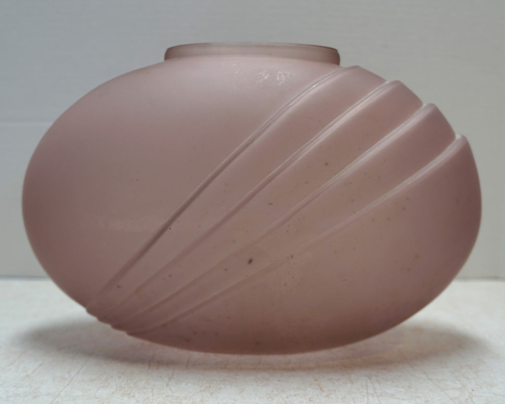 Two's Company Mauve Pink Satin Frosted Glass Art Deco Revival Vase