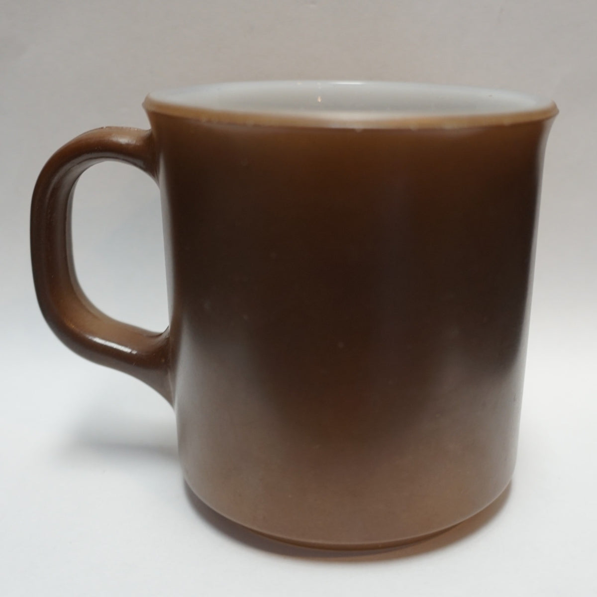 Anchor Hocking Oven Proof Brown Fired On Milk Glass Mug