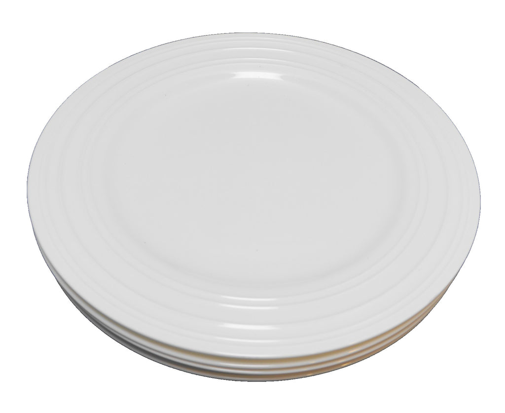 Mikasa Swirl White Bone China Rings 11" Dinner Plates Set of 4