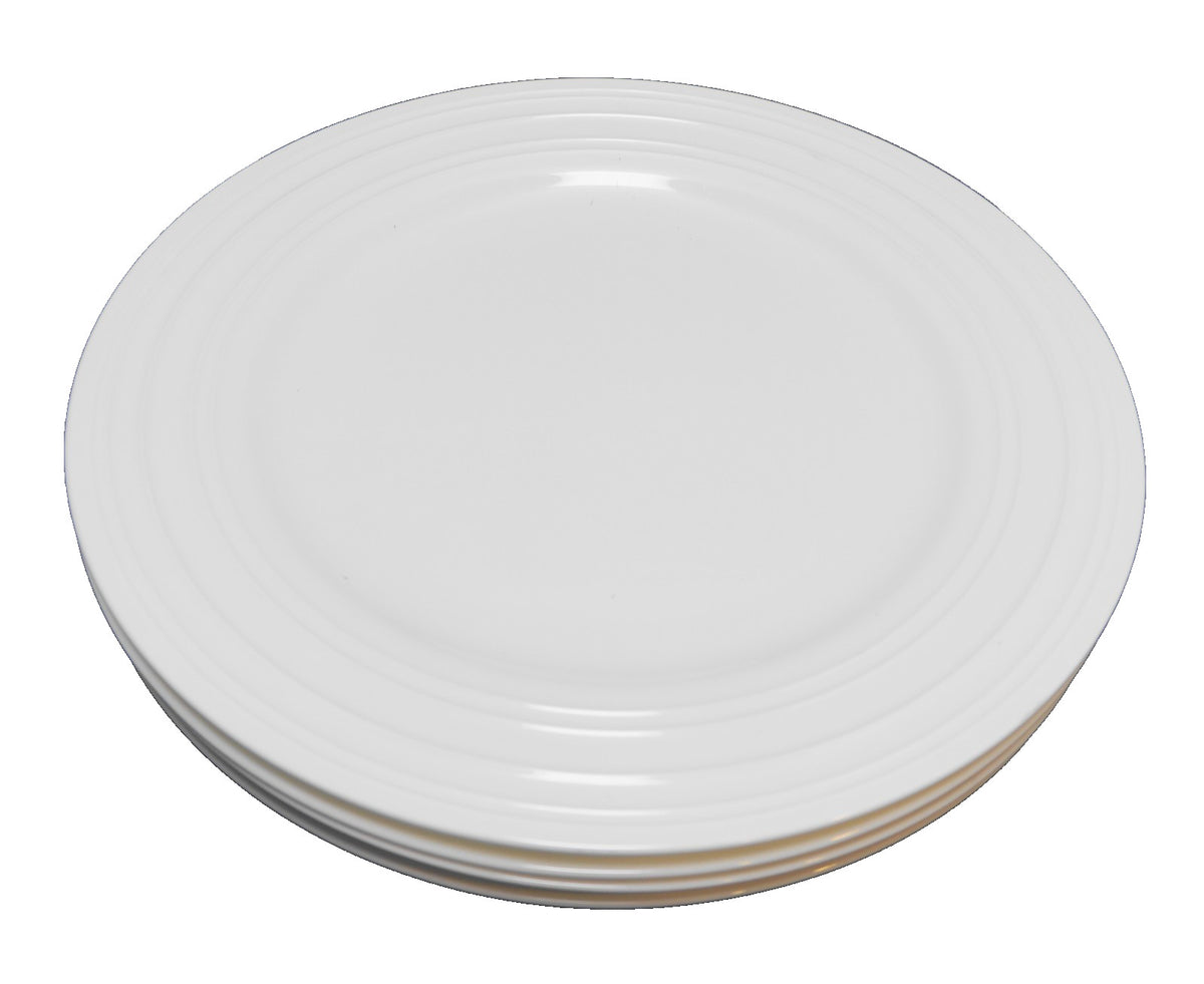 Mikasa Swirl White Bone China Rings 11" Dinner Plates Set of 4