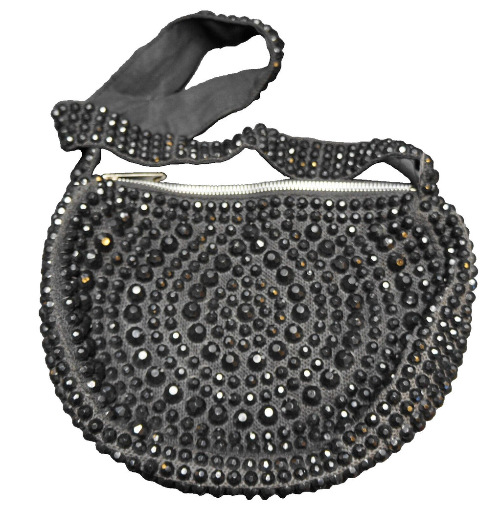 Roger Van S Black Beaded Shoulder Bag Vintage Purse