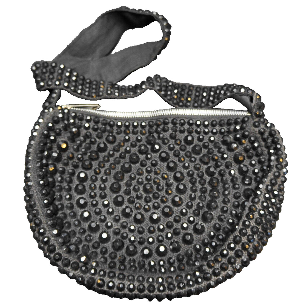 Roger Van S Black Beaded Shoulder Bag Vintage Purse