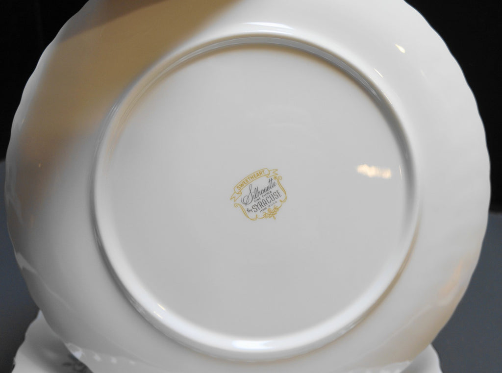 Syracuse Sweetheart Dinner Plates Set of 7 Silhouette Fine China