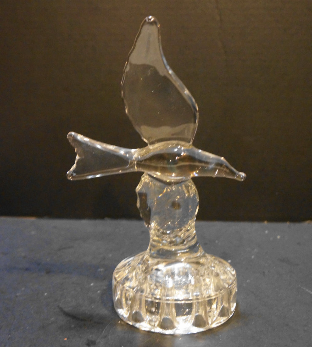 Cambridge Arms Seagull Flower Frog Clear Glass 1940s