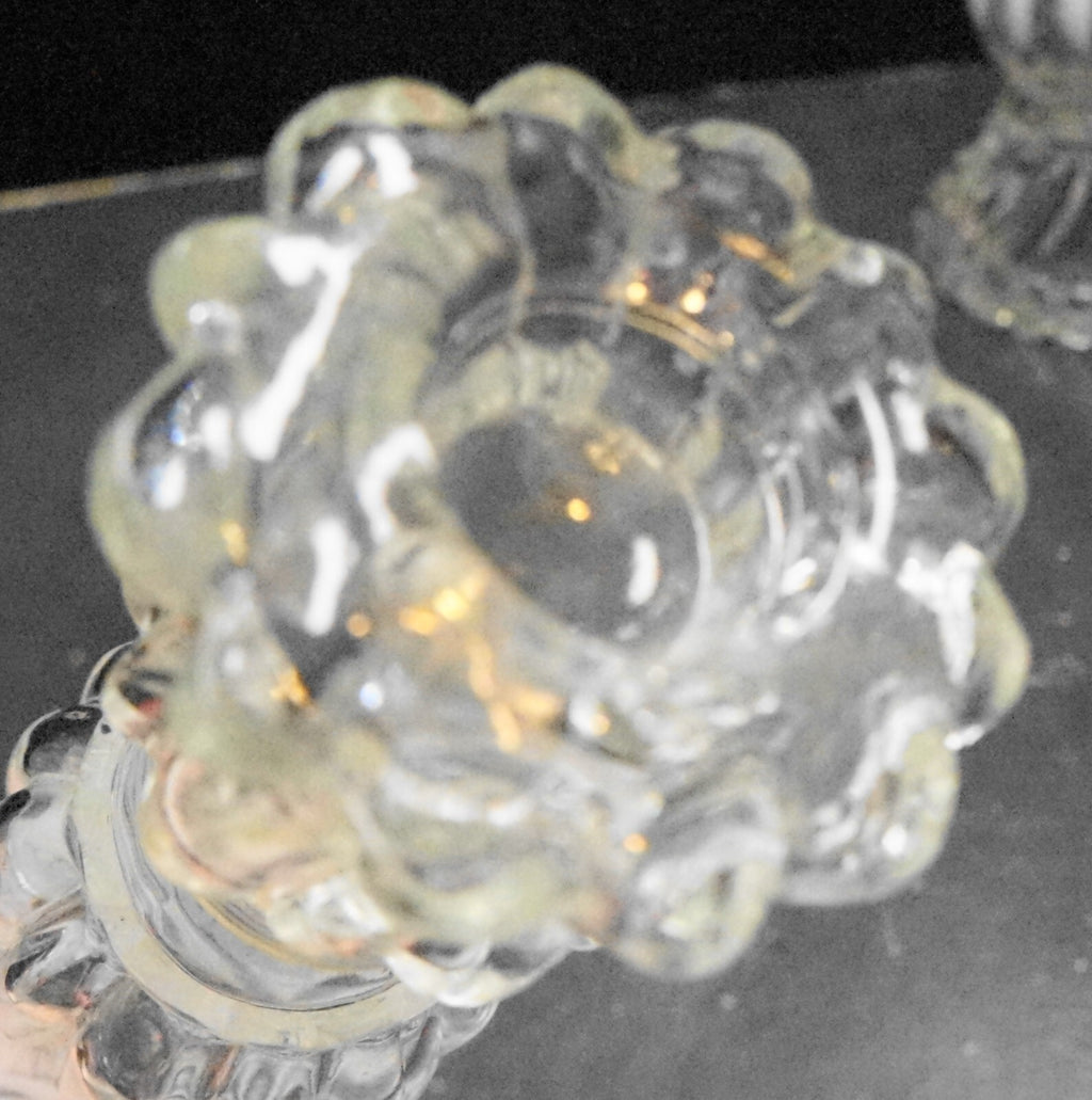 Fenton or Fostoria for Avon Opalique Clear White Opalescent Swirl Candle Holders Cologne Bot