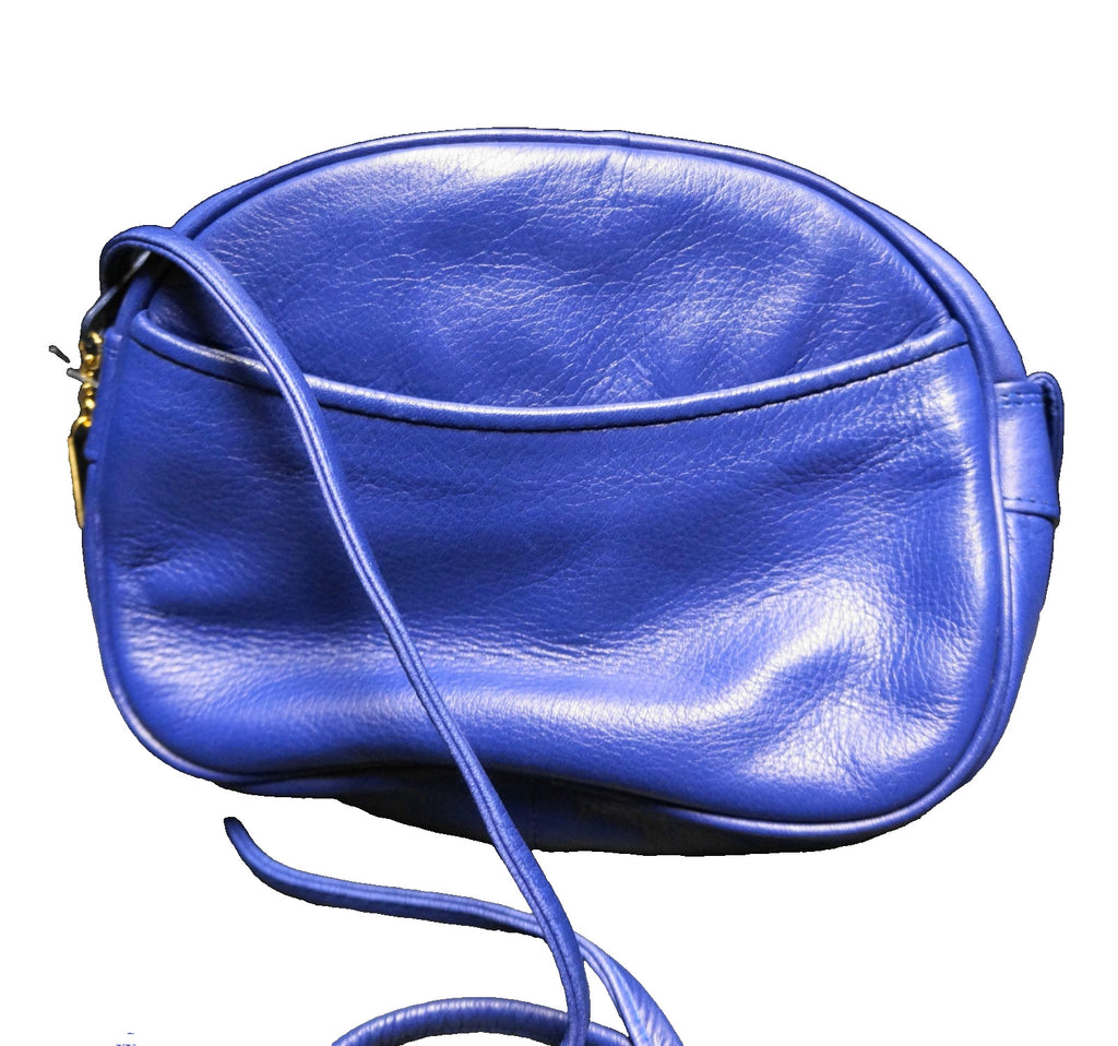 Perlina Royal Blue Leather Small Shoulder Bag Purse
